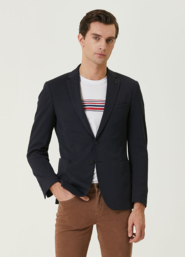 Beymen Club Lacivert Petek Dokulu Blazer - 4