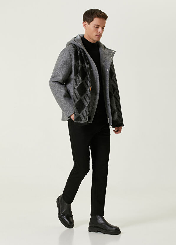 Beymen Club Grey Hooded Coat - 3