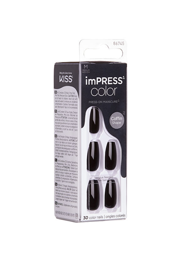 Impress Color Siyah Kendinden Yapışkanlı Uzun Takma Tırnak  - 2