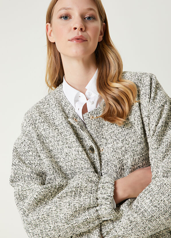 Beymen Club Ekru Tweed Bomber Ceket - 2