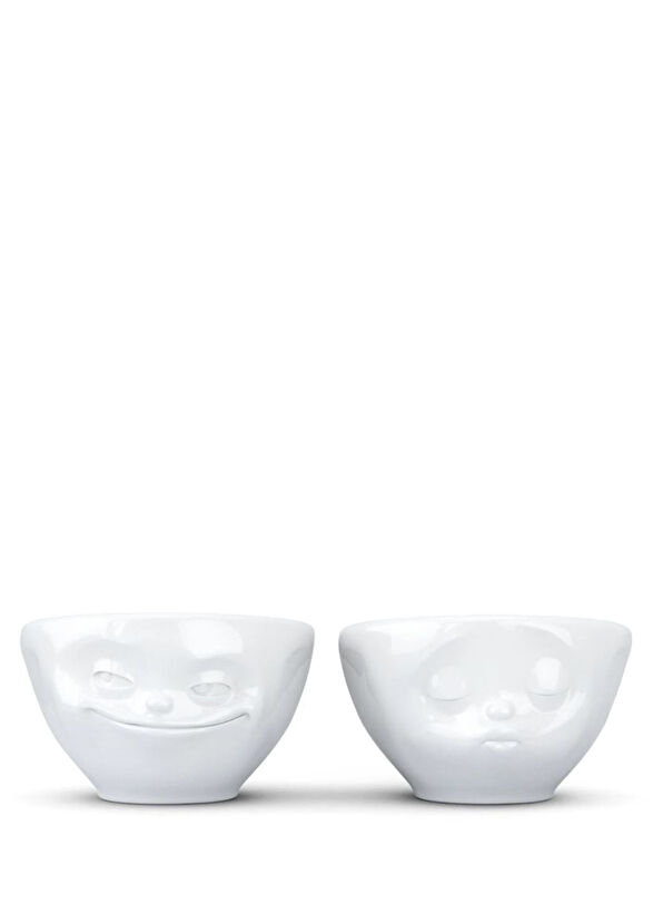 Tassen Grinning & Kissing Beyaz Porselen 2'li Kase Seti - 1