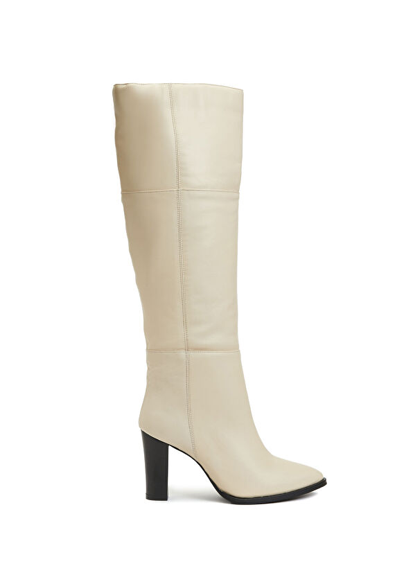 Beymen Club Ecru Womens Leather Boots - 1