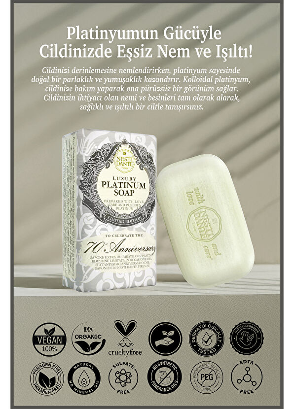 Nesti Dante Luxury Platinum Yumuşatıcı Vegan Bakım Kalıp Sabun 250 gr - 2