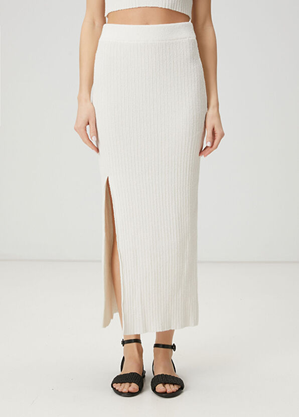 Beymen Club Ekru Midi Triko Etek - 2