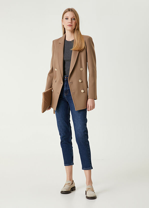 Beymen Club Camel Kruvaze Kaşmir Ceket - 3