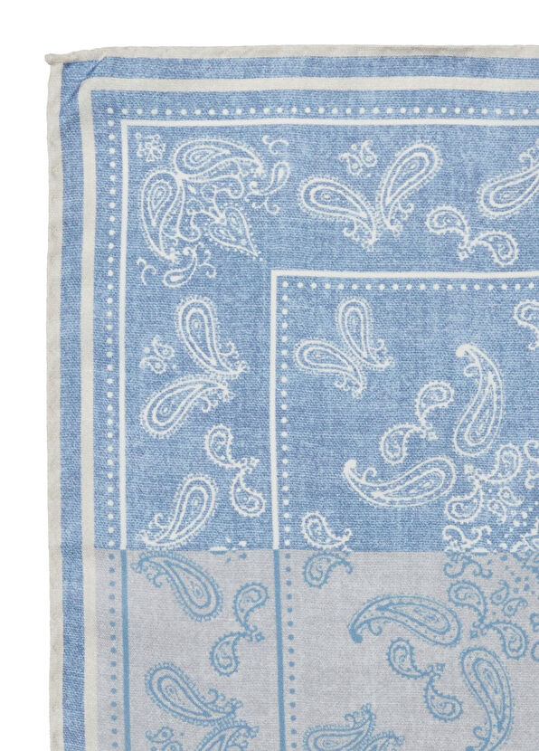 Beymen Club Mavi 4 Kare Şal Desen İpek Poşet Mendil - 2