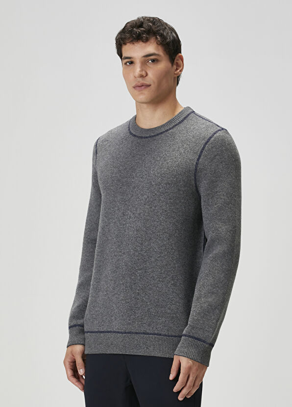 Beymen Club Lacivert Gri Çift Taraflı Kazak - 4