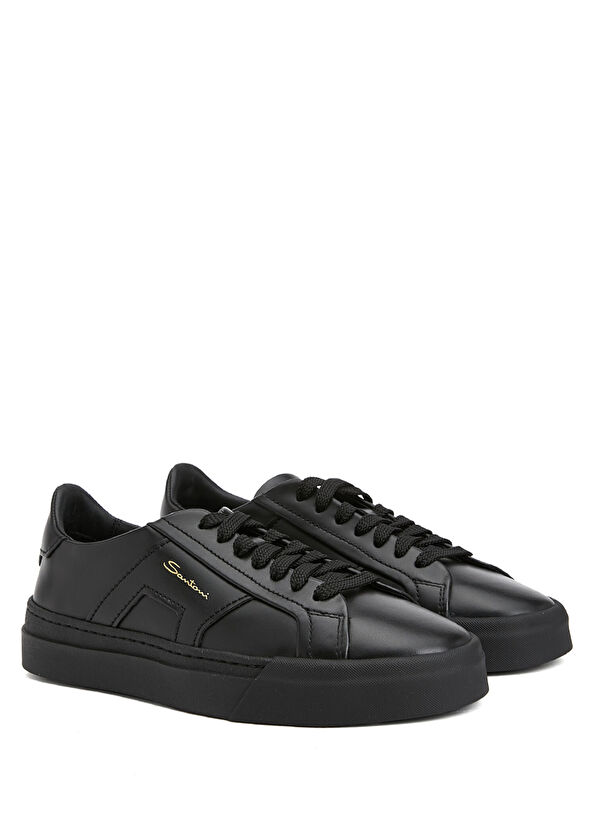 Siyah Erkek Deri Sneaker - Görsel 4
