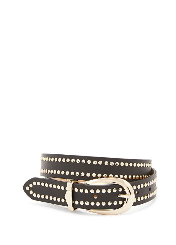 Beymen Club Siyah Pim Sıralı Kadın Deri Kemer - 1