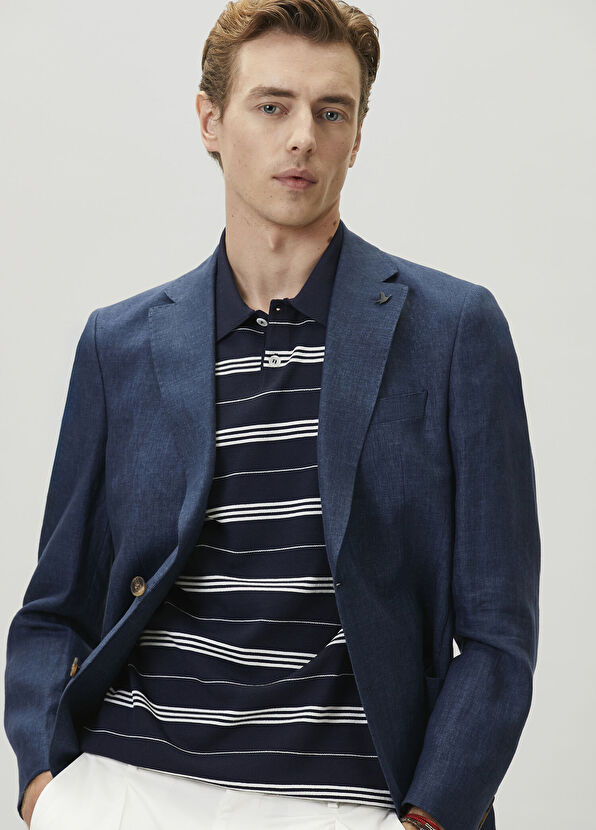 Beymen Club Navy Blue Linen Jacket - 3