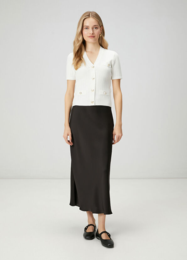 Beymen Club Siyah Maksi Evaze Saten Etek - 1