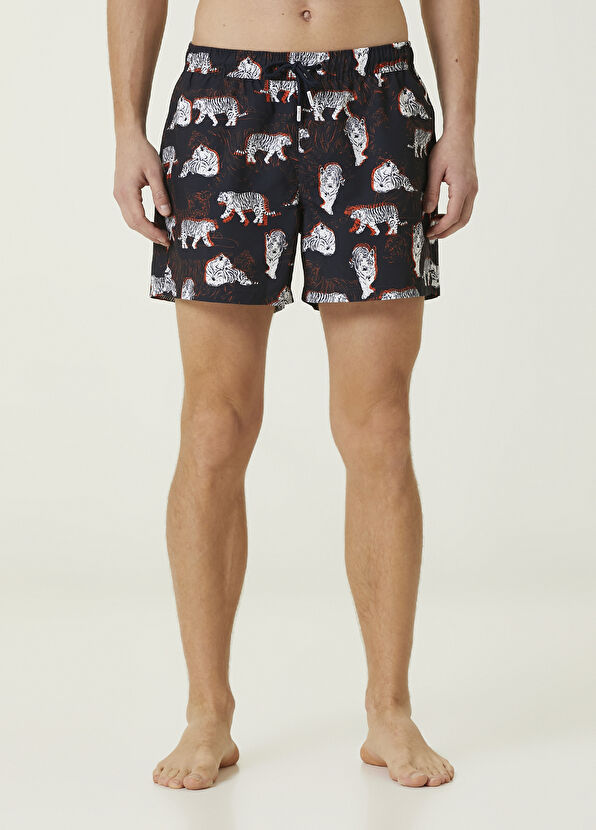 Beymen Club Navy Blue Tiger Figure Swimsuit - 2