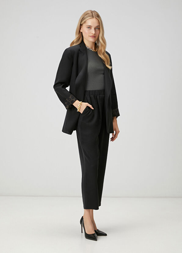 Beymen Club Black Sleeve Leopard Print Blazer - 4