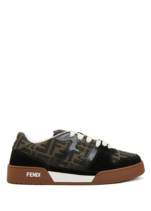 Fendi Black Brown Womens Leather Sneakers - 1