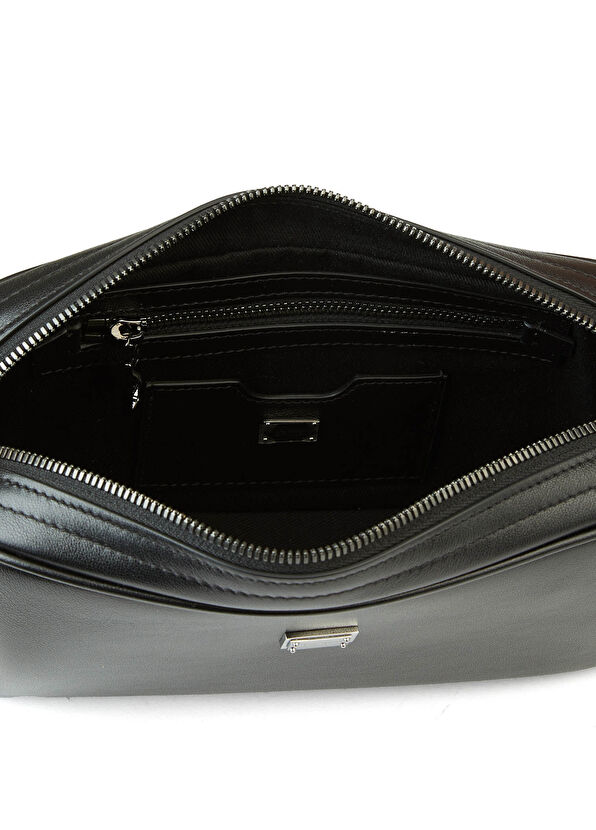 Siyah Erkek Deri Omuz Çantası - Görsel 6