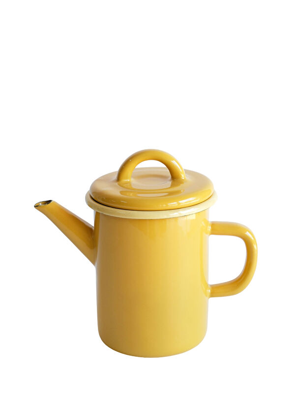 Elif Emaye Yellow Enamel Cylinder Teapot - 2