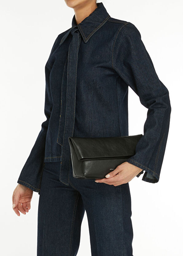 Essentials Siyah Kadın Deri El Portföyü - Görsel 3