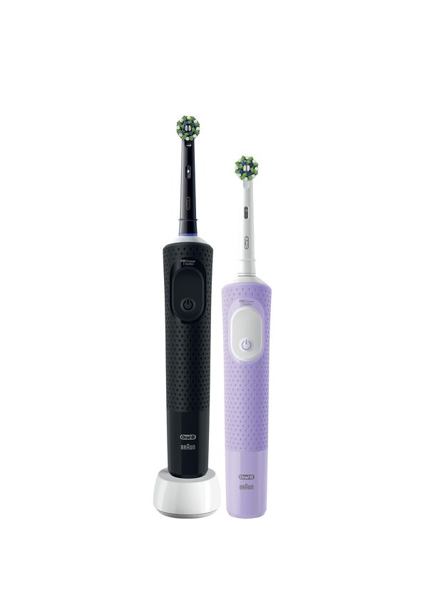 Oral-B D103 Vitality Pro Cross Action Siyah Lila 2'li Şarjlı Diş Fırçası - 1