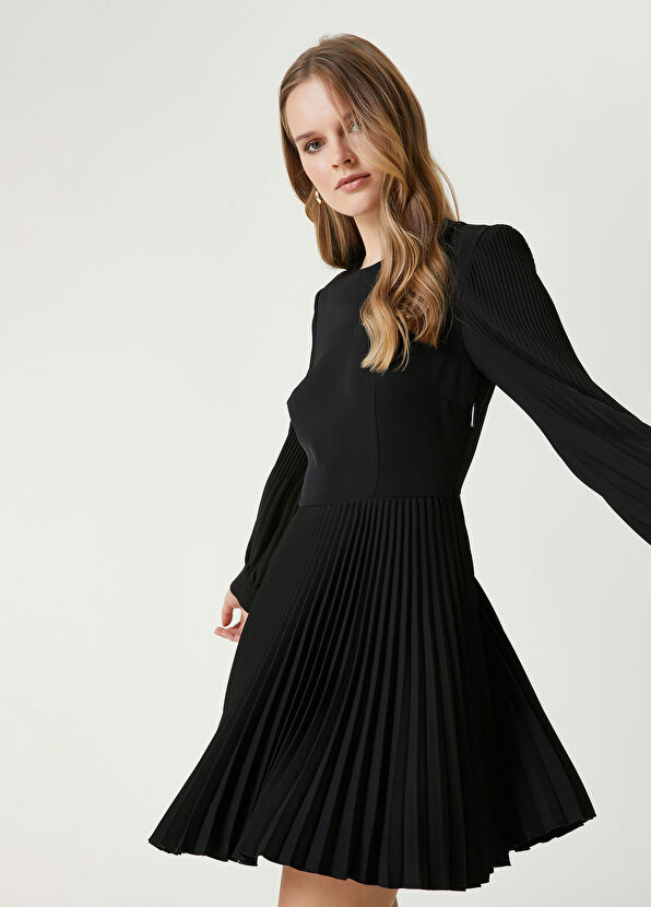 Beymen Club Siyah Pileli Mini Elbise - 2