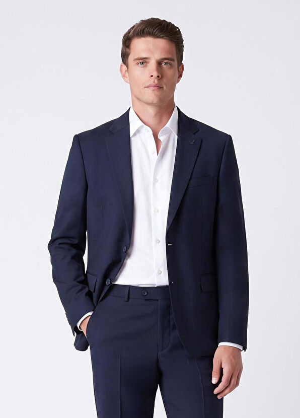 Beymen Club Navy Blue Wool Thin Classic Suit - 2
