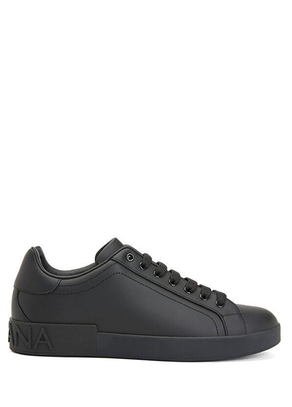 Dolce&Gabbana Portofino Black Men's Leather Sneakers - 1