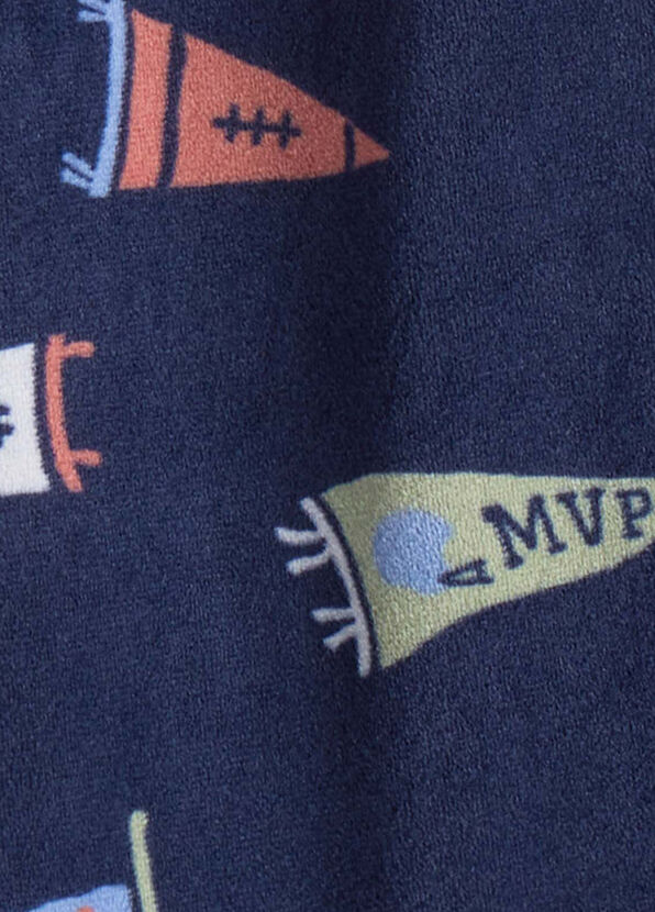 Carter's Navy Blue Patterned Boy's Fleece Jumpsuit - 2