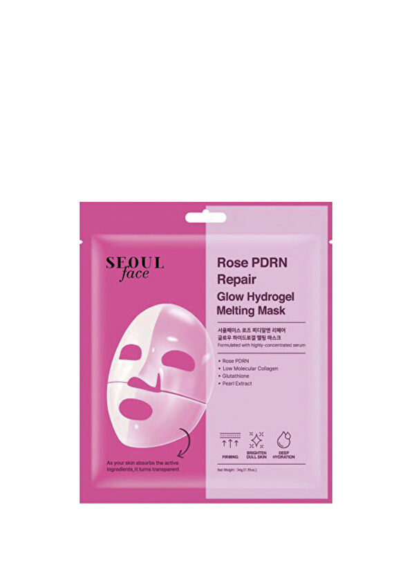 Dermal Seoul Face Gül PDRN Onarıcı Glow Işıltı Veren Eriyen Hidrojel Yüz Maskesi 34 gr - 1