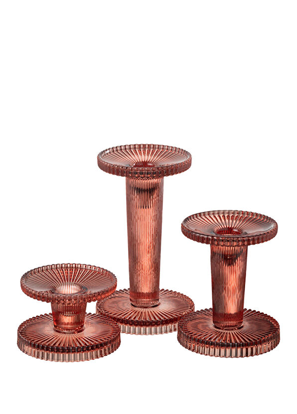 Chakra Kigo Red 3-Piece Candle Holder Set - 1