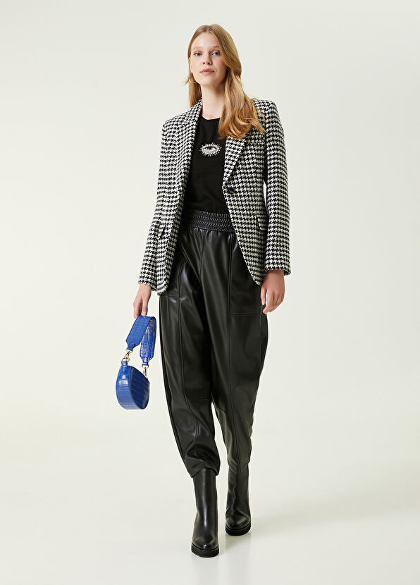 Beymen Club Siyah Beyaz Kelebek Yaka Desenli Ceket - 2