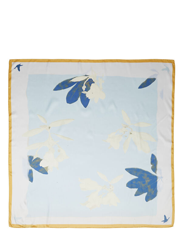 Beymen Club Mavi Çiçekli Eşarp - 1