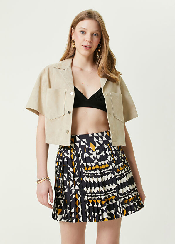 Beymen Club Bej Crop Süet Gömlek - 1