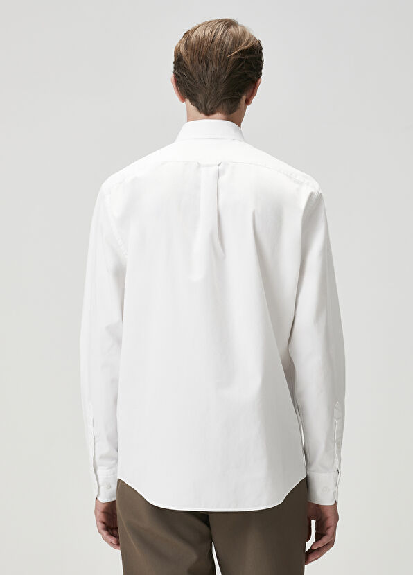 Beymen Club Comfort Fit Beyaz Gabardin Dokulu Gömlek - 4