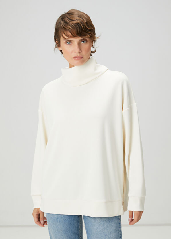 Beymen Club Ekru Dökümlü Sweatshirt - 1