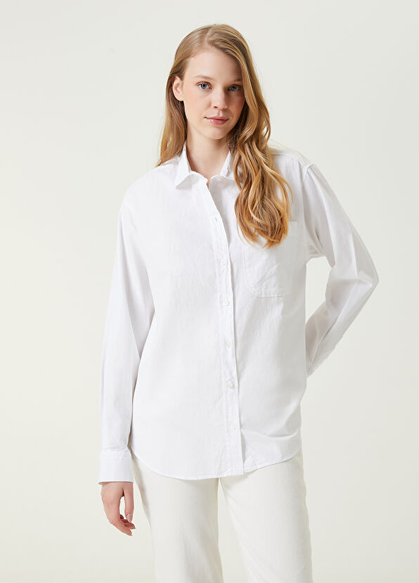 Beymen Club Beyaz Cepli Gömlek - 1