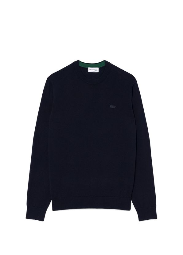 Lacoste Lacivert Yün Regular Fit Bisiklet Yaka Erkek Kazak - 1