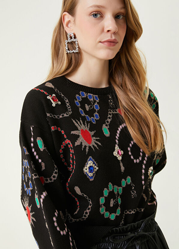 Beymen Club Siyah Jakarlı Kazak - 2