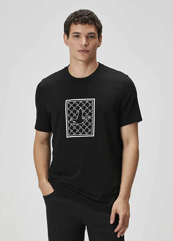 Beymen Club Siyah Çerçeve Kaz Baskılı T-shirt - 1
