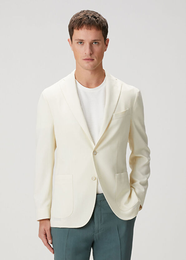 Boglioli Beyaz Yün Ceket - 1