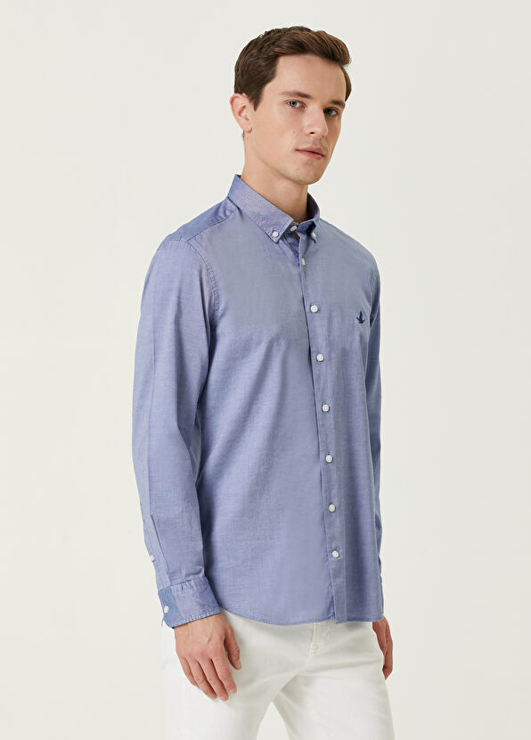 Beymen Club Slim Fit Koyu Mavi Düğmeli Yaka Gömlek - 2