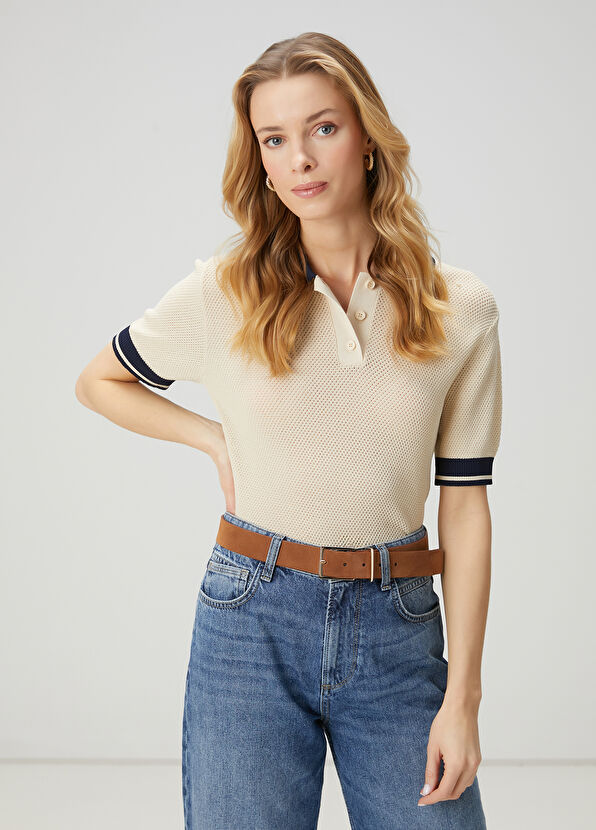 Beymen Club Beige Polo Sweater - 3