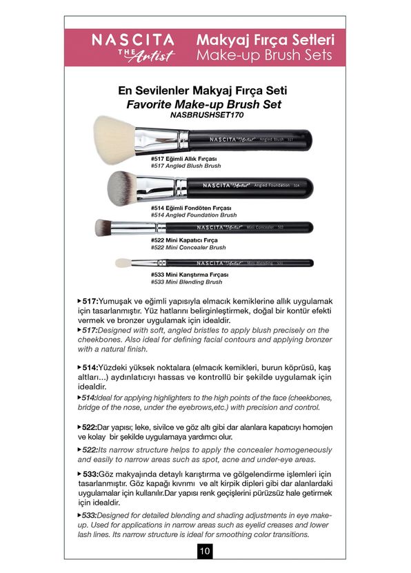 Nascita Artist Serie Favorites Makeup Brush Set NASBRUSHSET170 - 4