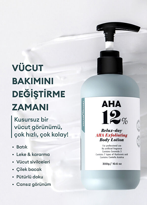 Village 11 Factory Relax Day Aha Exfoliating Body Lotion Arındırıcı Vücut Losyonu 300 gr - 2