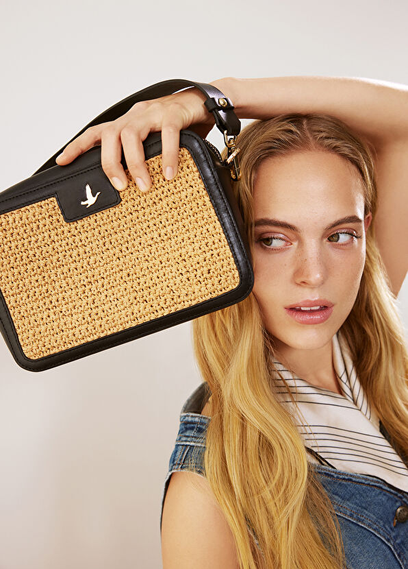 Beymen Club Bej Kadın Hasır Çapraz Çanta - 1