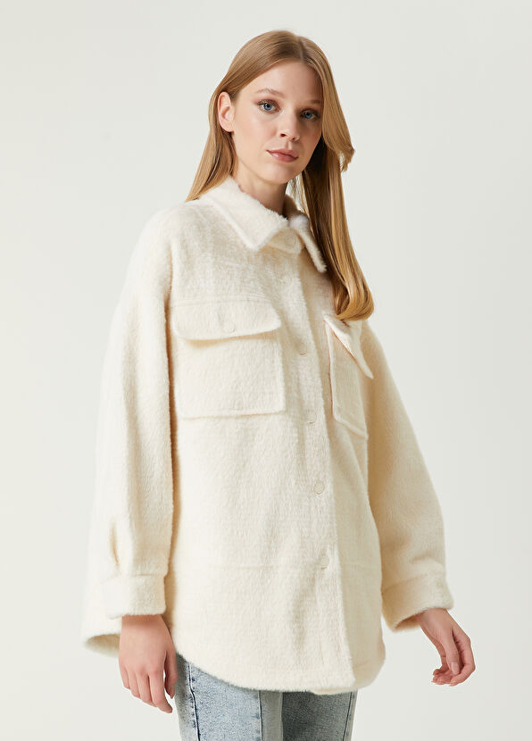 Beymen Club Oversize Off-White Over Shirt - 4