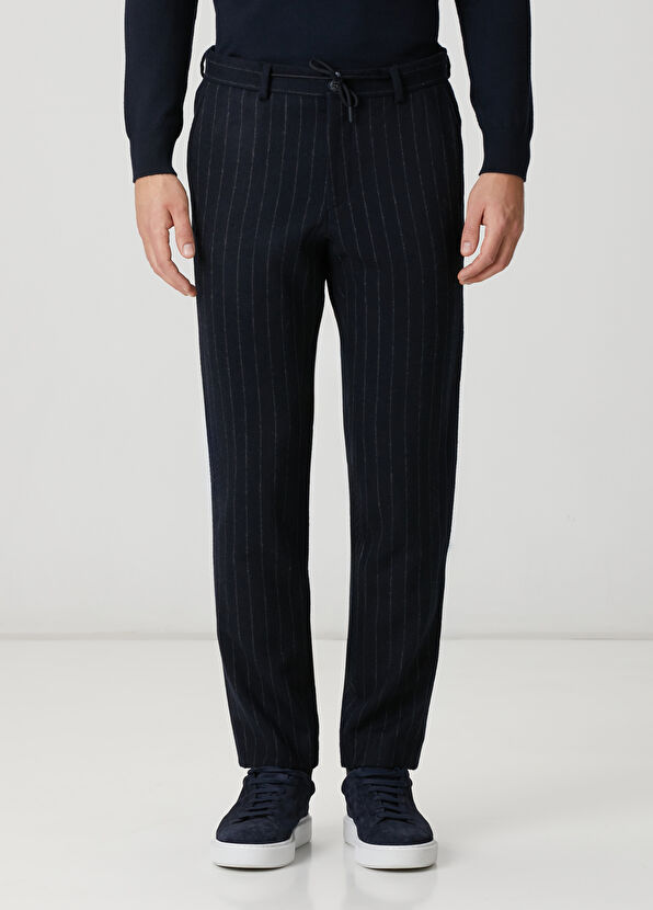 Beymen Club Lacivert Beli Kordonlu Çizgi Desenli Spor Pantolon - 2