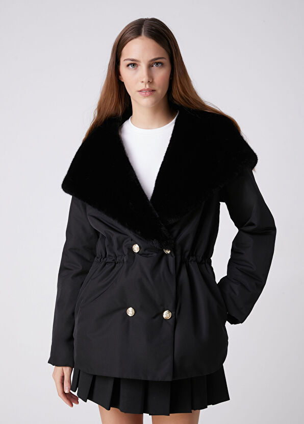 Beymen Club Black Hooded Double-Breasted Coat - 1
