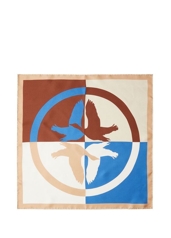 Beymen Club Bej Kaz Logolu 50x50 cm İpek Eşarp - 1
