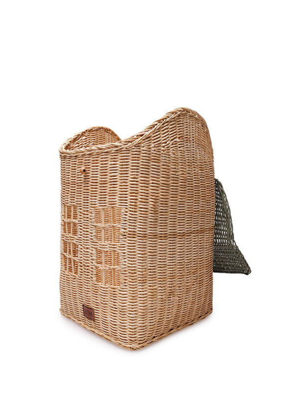 Zoa Collection Kapaklı Ev Rattan Oyuncak Sepeti - 2