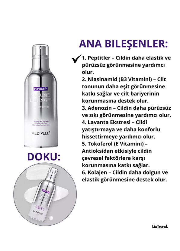 MEDIPEEL Peptide 9 Volume Lifting All In One Ess Pro Peptitli Lifting Özü Yaşlanma Karşıtı Cilt Serumu 100 ml - 2
