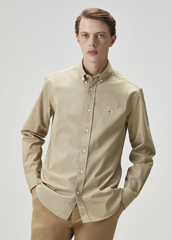 Beymen Club Comfort Fit Deve Tüyü Gabardin Doku Gömlek - 1